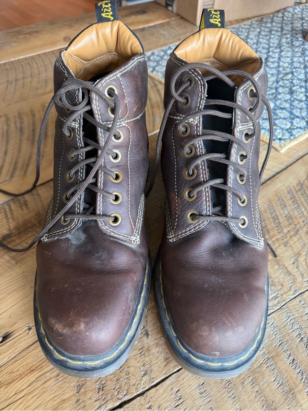 Vintage Dr. Martens 11410 Brown Leather AirWair Work Boots - Men’s 13
